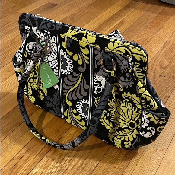 Vera Bradley Handbags - NWT Vera Bradley Black and Yellow Floral Women's Frame Bag